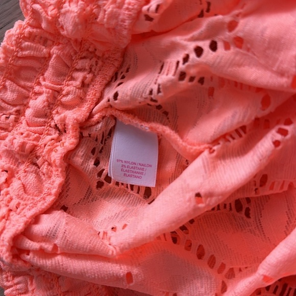 Victoria Secret Neon Orange Lace Eyelet Shorts - Size M - Picture 7 of 7